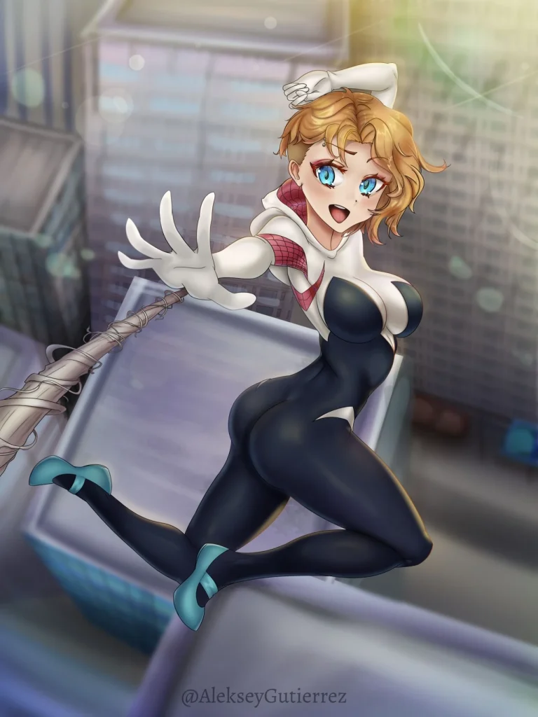 Spider Gwen fucks the Spiderverse porn comic picture 1