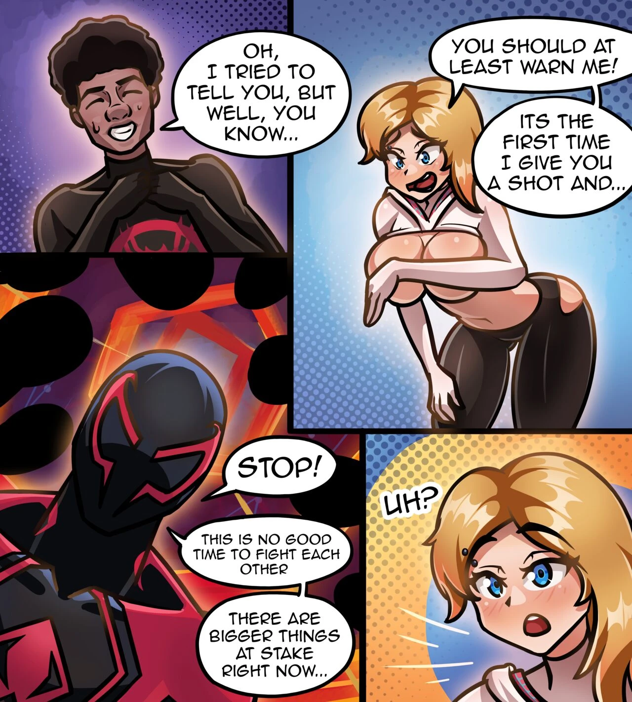 Spider Gwen fucks the Spiderverse porn comic picture 13