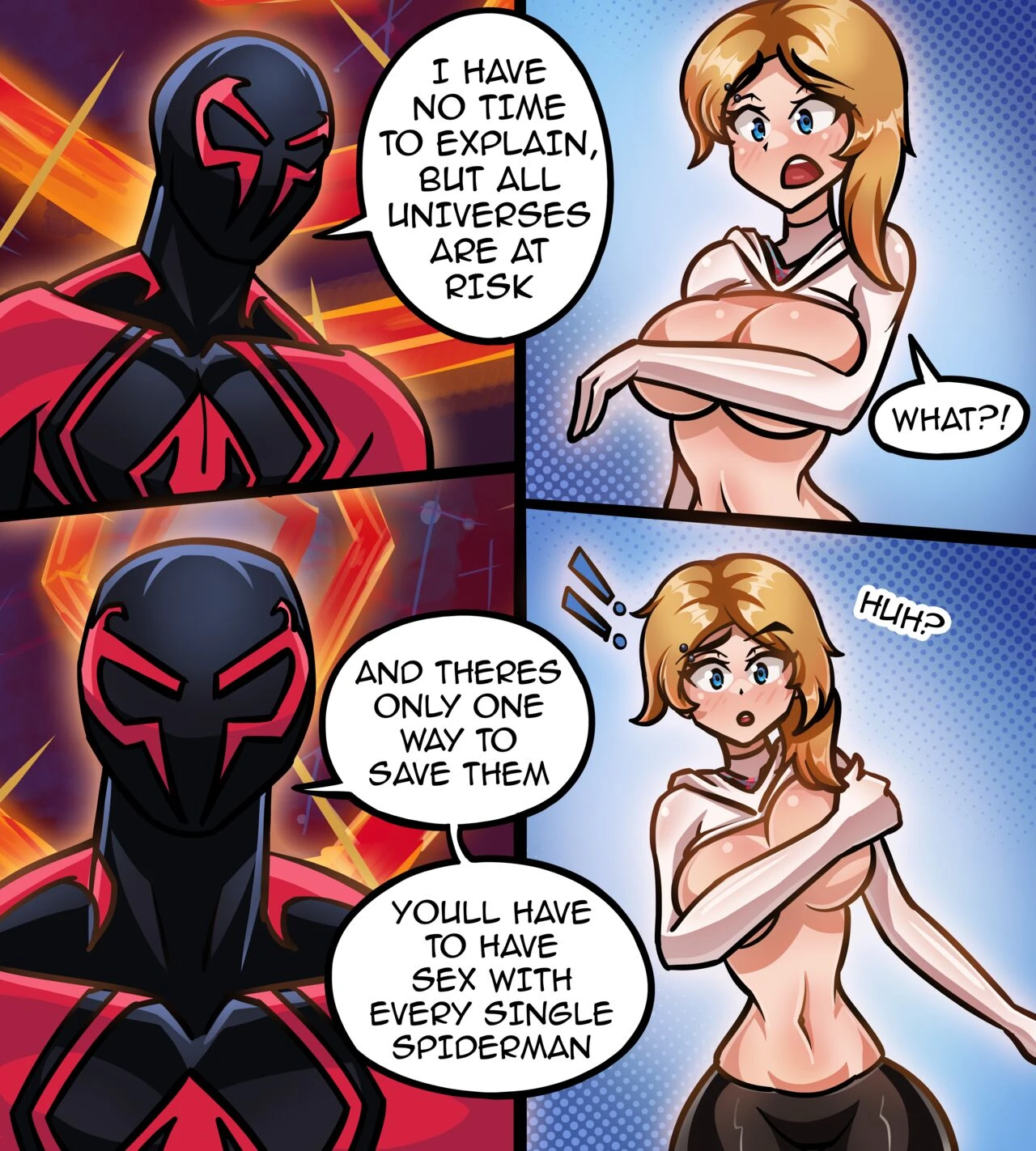 Spider Gwen fucks the Spiderverse porn comic picture 14