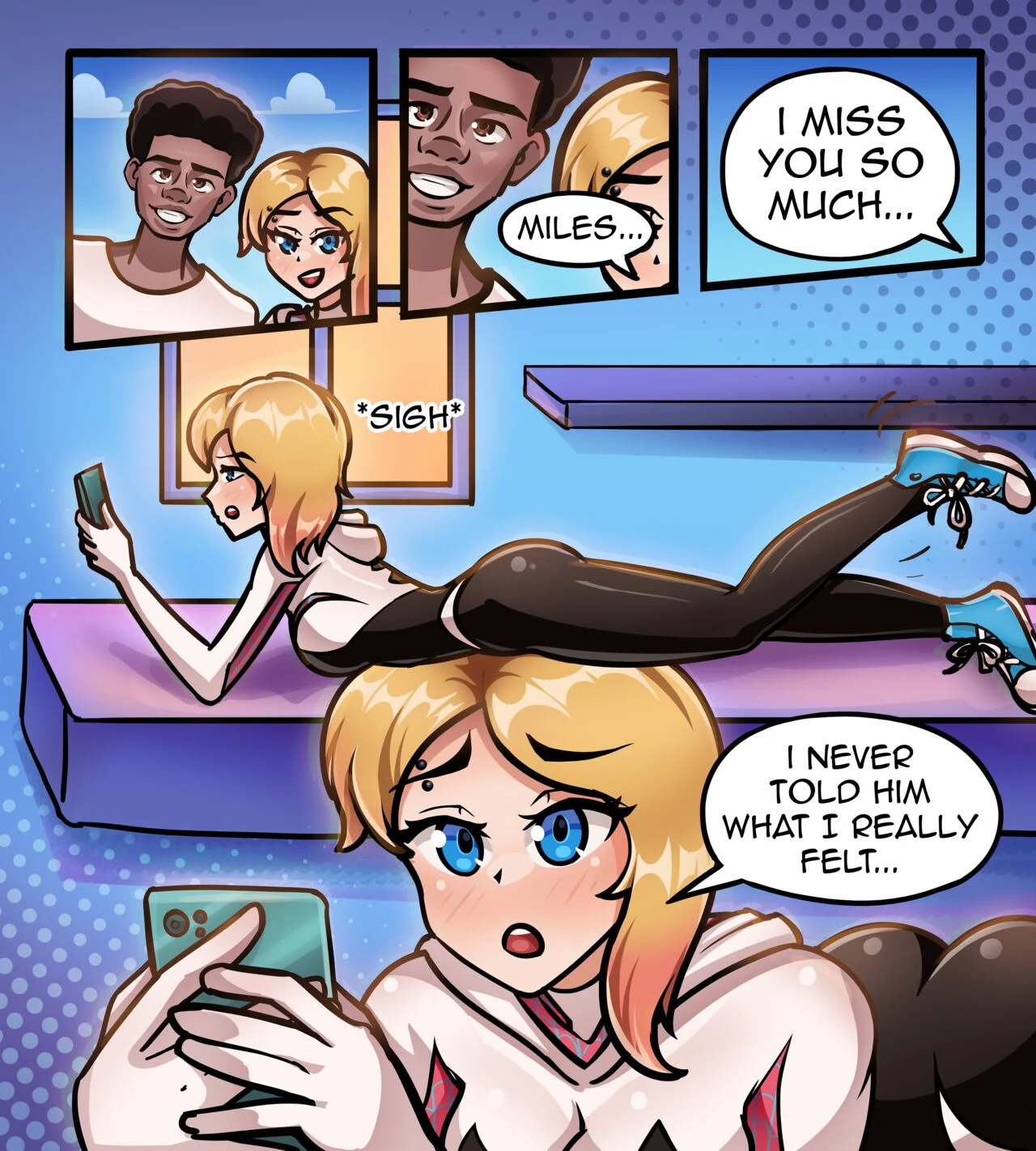 Spider Gwen fucks the Spiderverse porn comic picture 4
