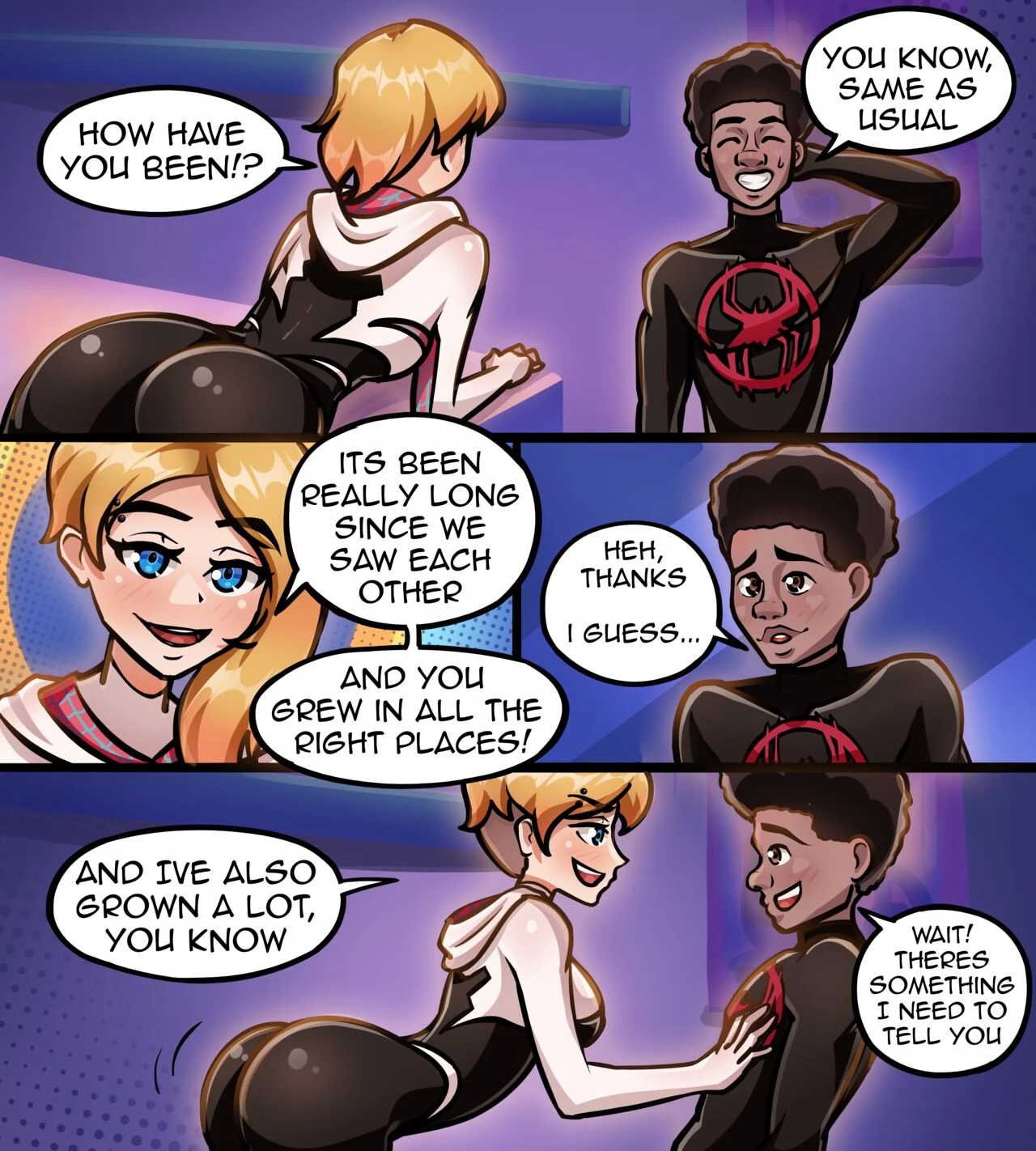 Spider Gwen fucks the Spiderverse porn comic picture 6
