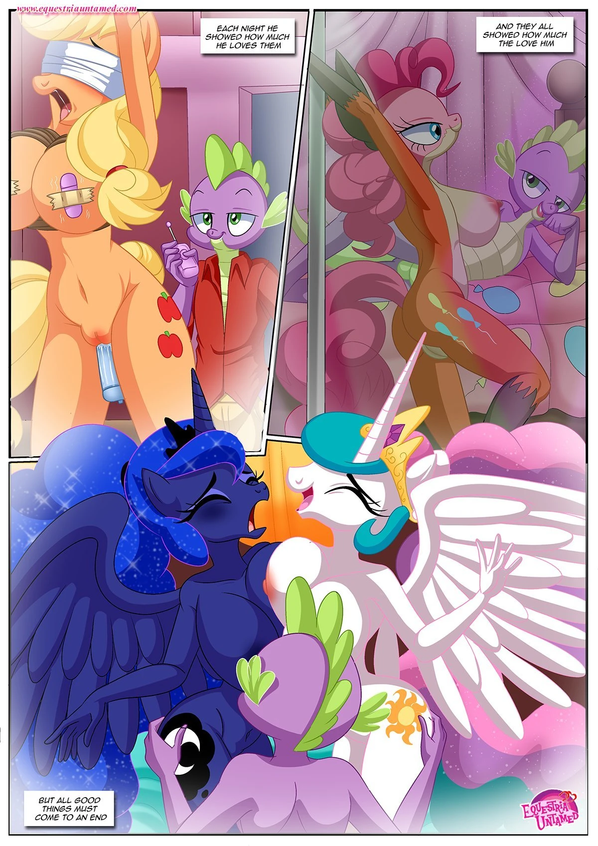Spike's ultimate fantasy or the dragon king's harem porn comic picture 4