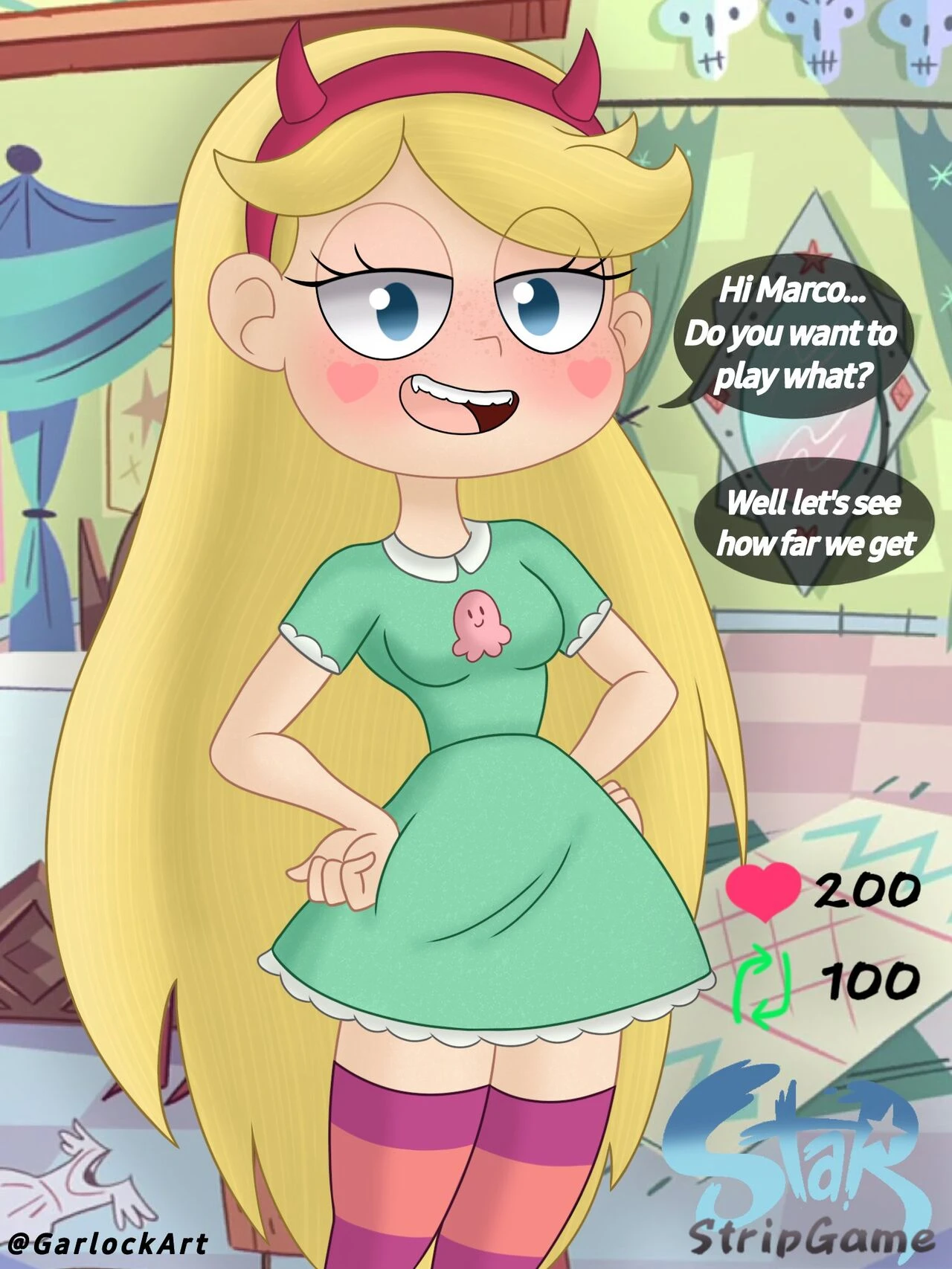 Star Butterfly Stripgame porn comic picture 1
