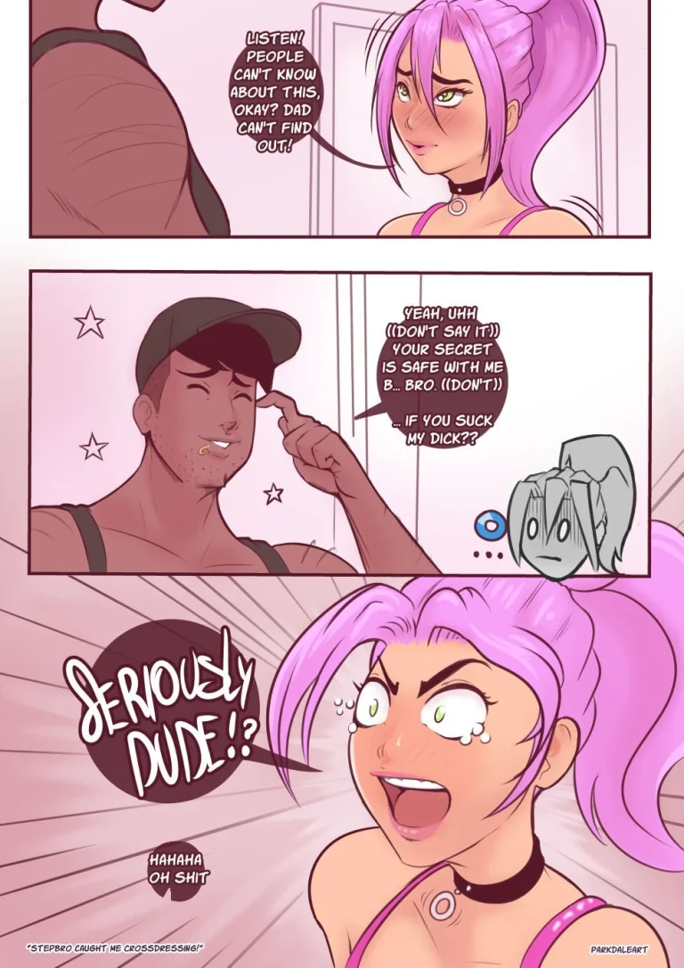 Stepbro caught me crossdressing porn comic picture 4