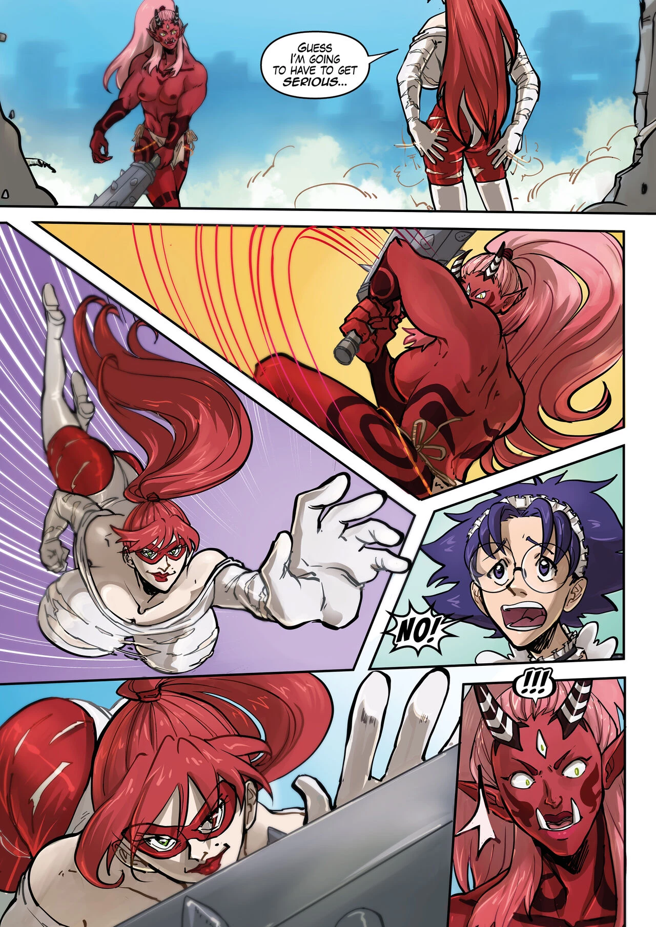 Super MILF vs. Red Oni (Spinnerette) porn comic picture 4