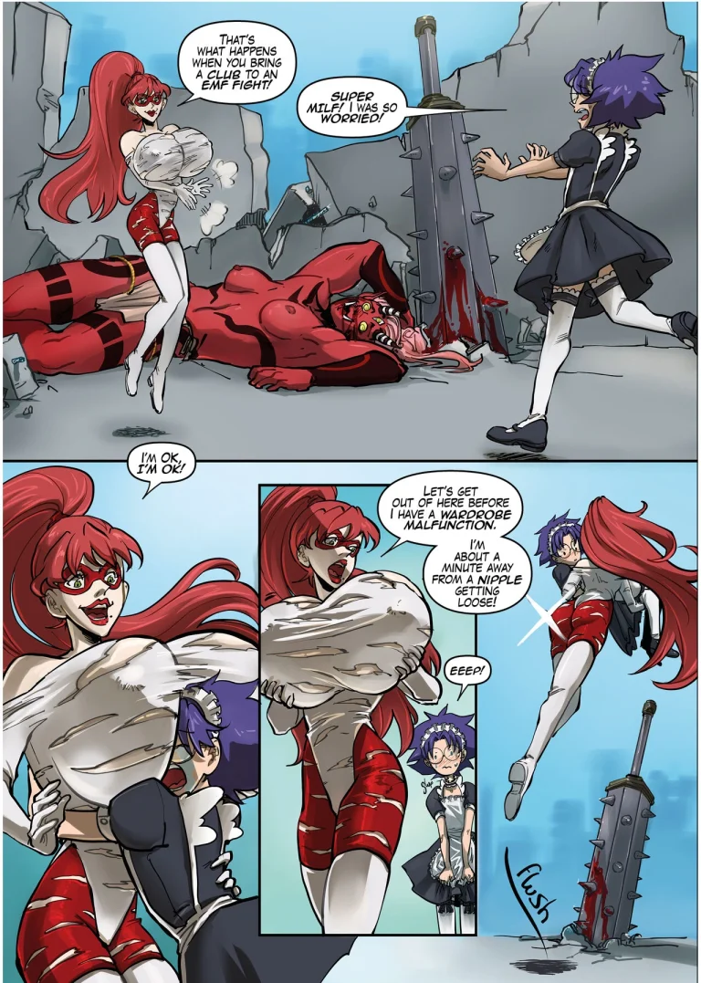 Super MILF vs. Red Oni (Spinnerette) porn comic picture 6