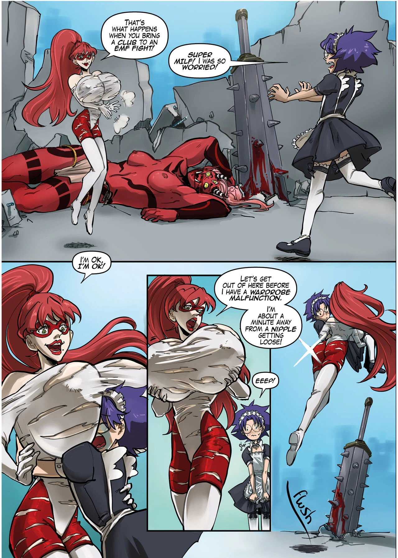 Super MILF vs. Red Oni (Spinnerette) porn comic picture 6