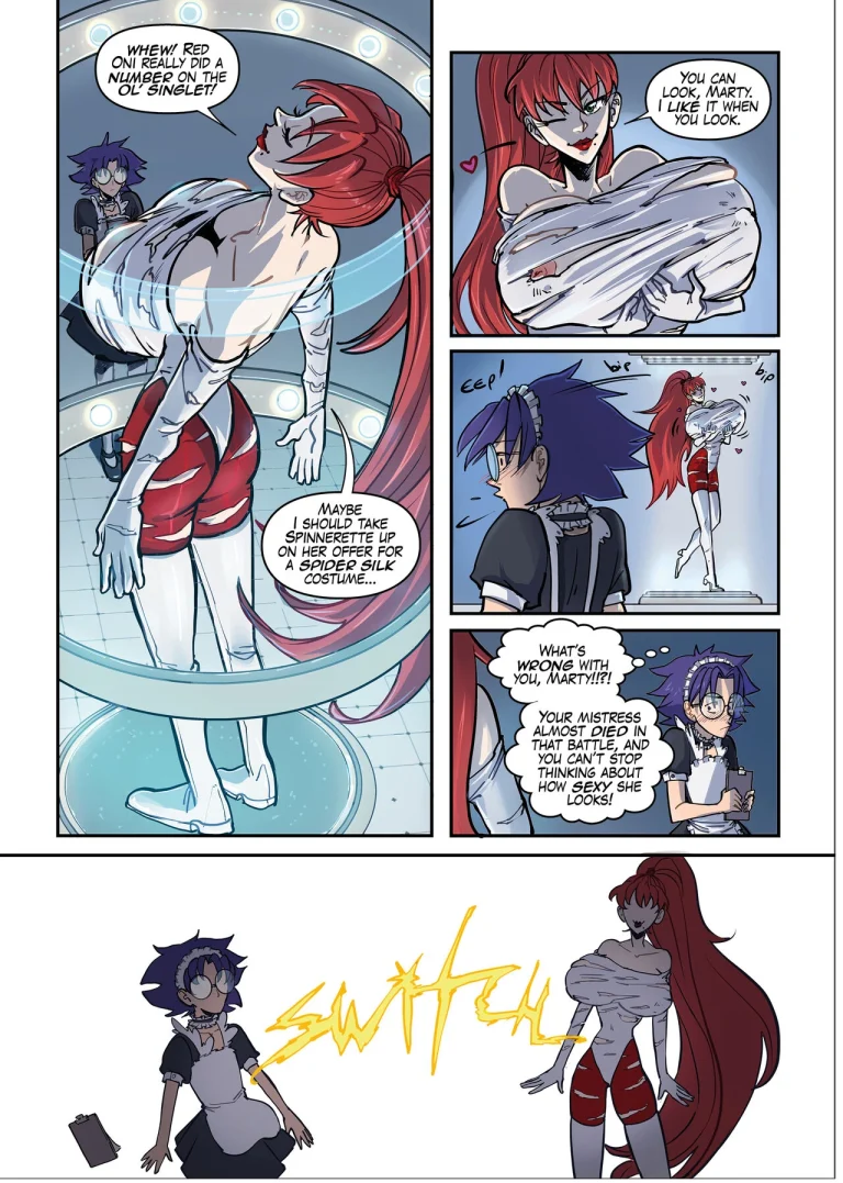 Super MILF vs. Red Oni (Spinnerette) porn comic picture 7