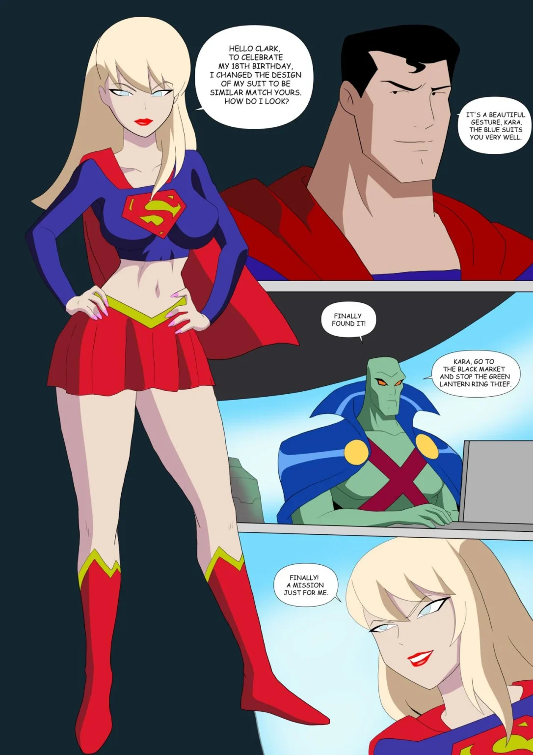 Supergirl X Wonder Woman porn comic picture 1