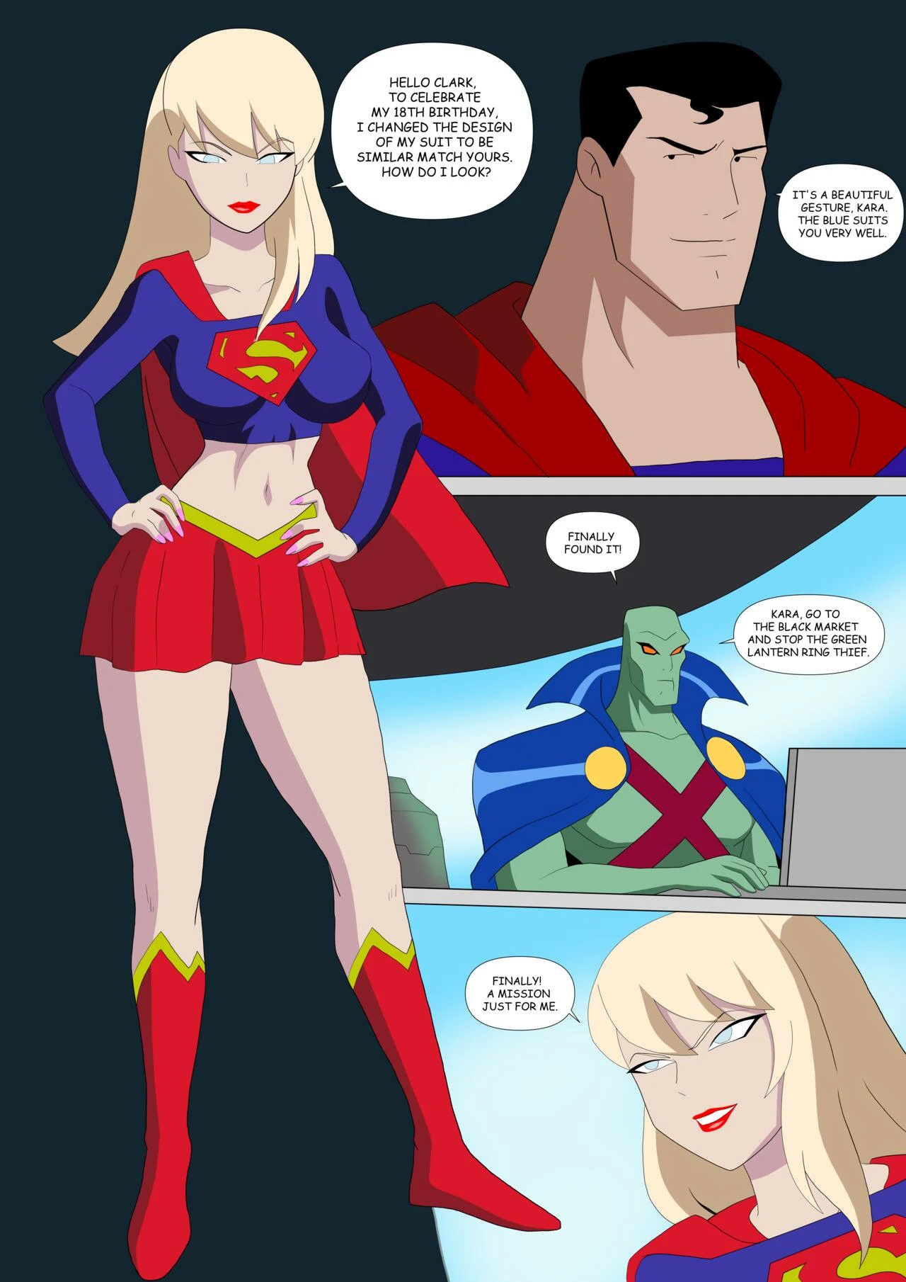 Supergirl X Wonder Woman porn comic picture 1