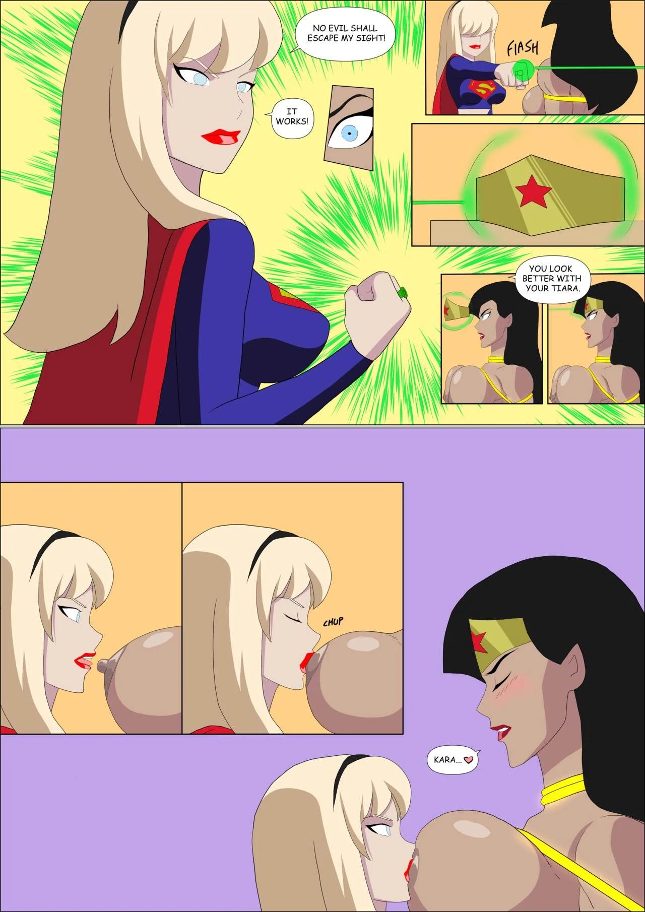 Supergirl X Wonder Woman porn comic picture 15
