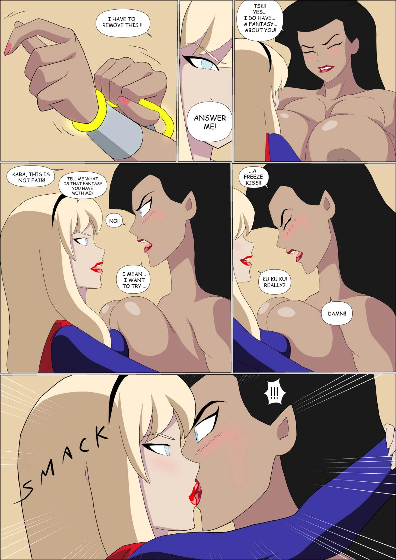 Supergirl X Wonder Woman porn comic picture 7