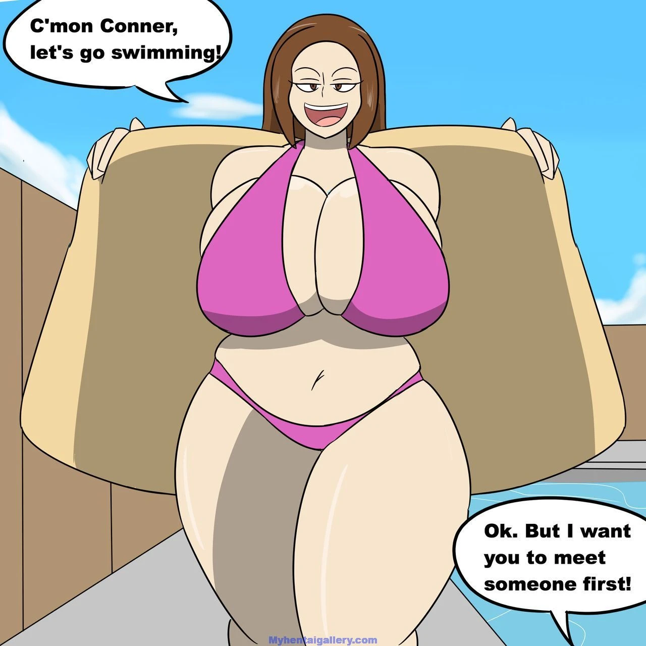 Surprise Pool Party porn comic picture 1