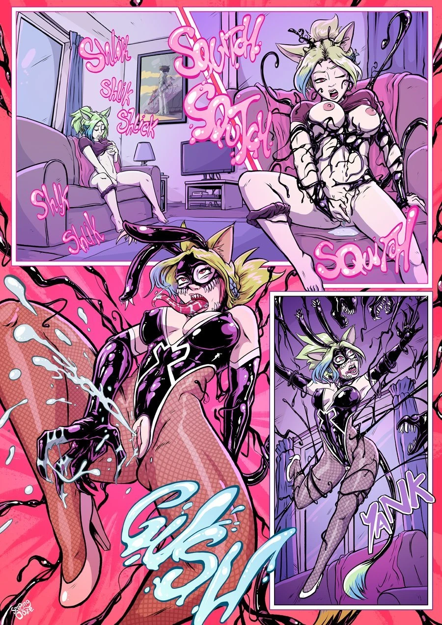 Symbiote Catgirl porn comic picture 3