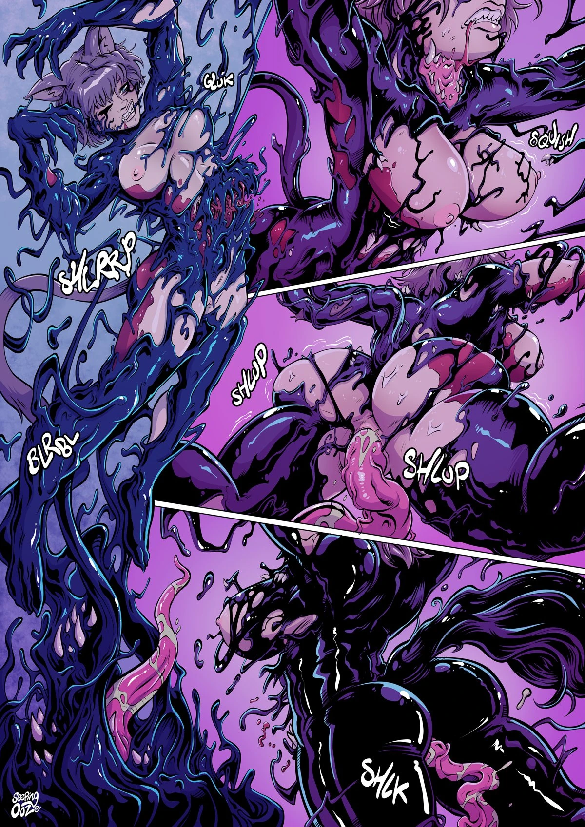 Symbiote Catgirl porn comic picture 33