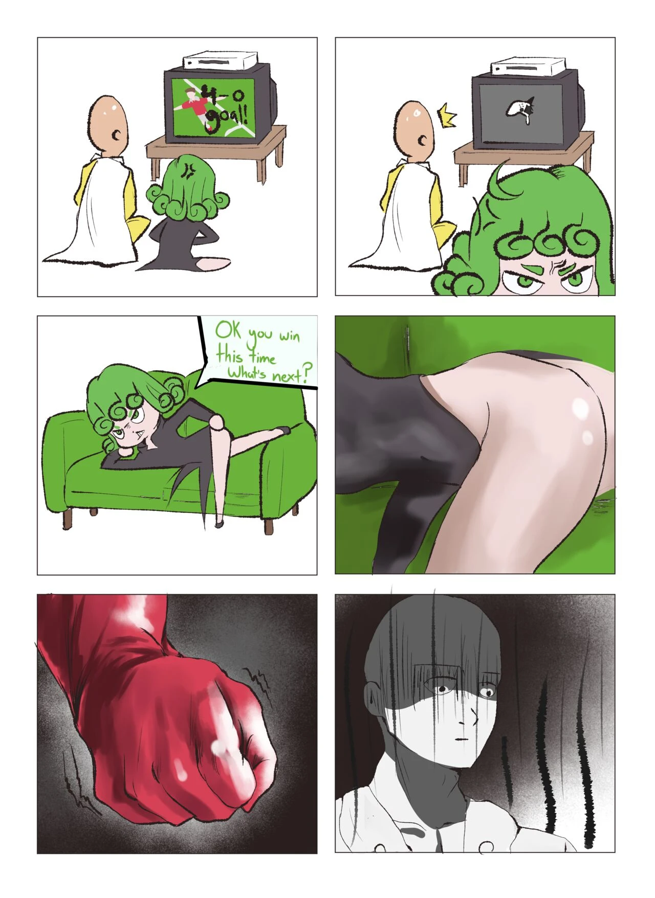 Tatsumaki loss a bet porn comic picture 1