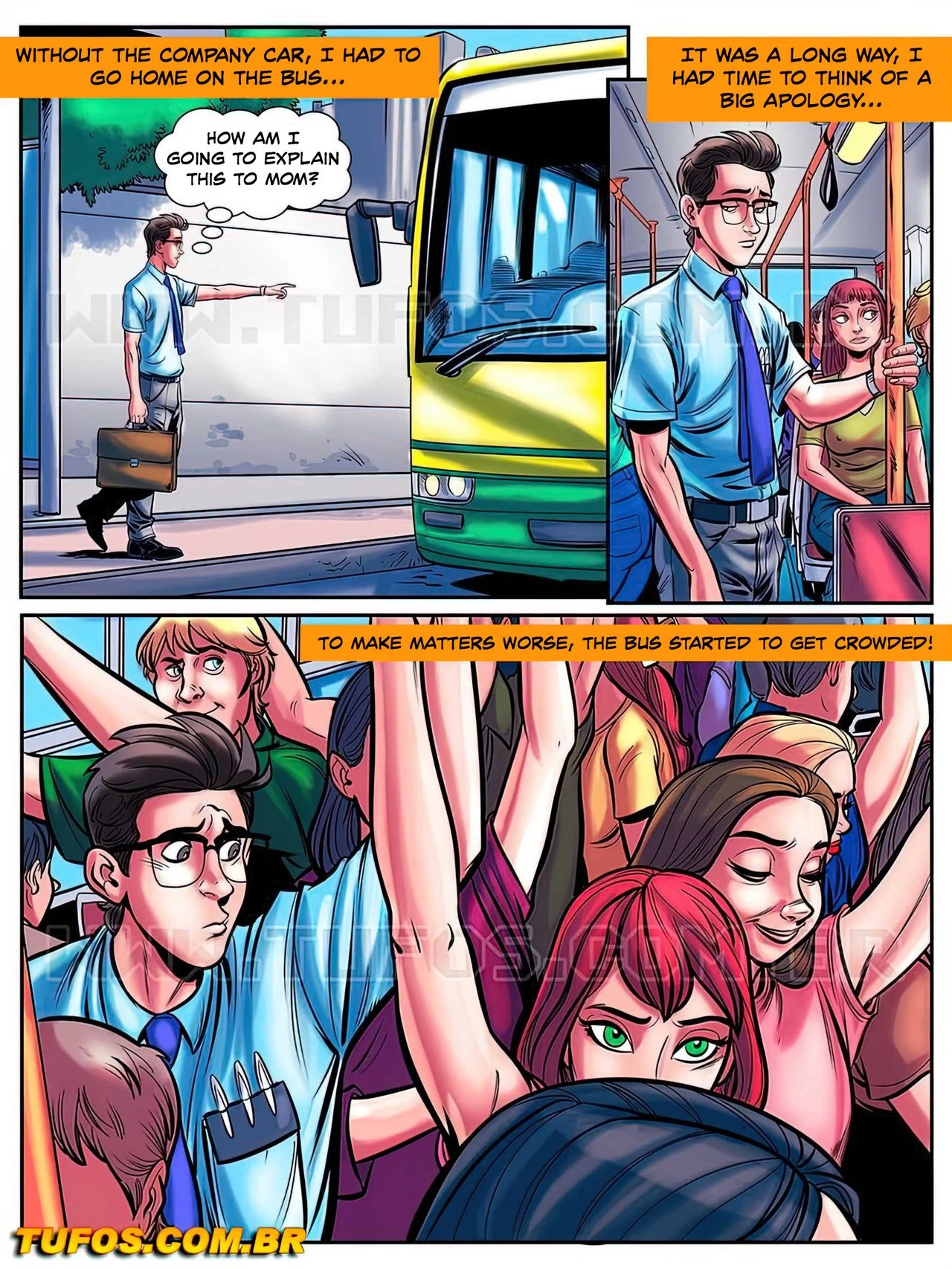 The Nerd Stallion 8 - Dry Humping on the Crowded Bus porn comic picture 4