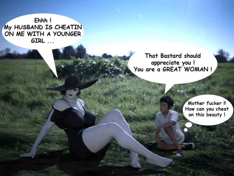 The Trip - Alcina Dimitrescu x Young man porn comic picture 14