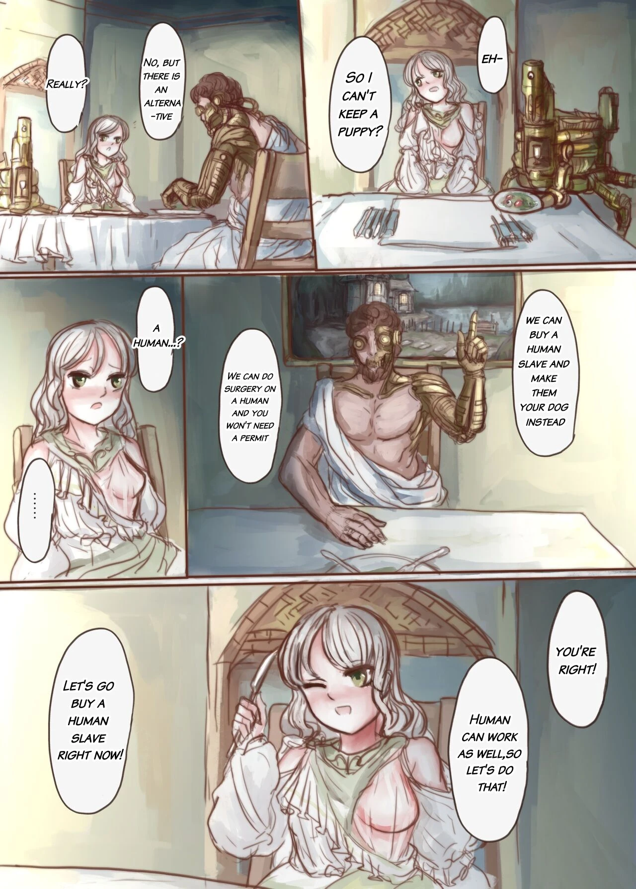 The Wealthy Young Lady Who Bought A Slave And Turned Her Into A Puppy porn comic picture 7