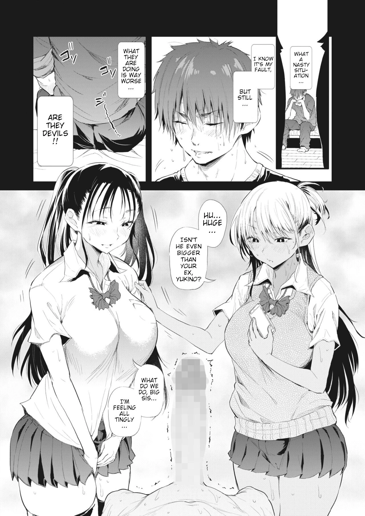 They Caught My Crime On Camera Black And White Gyaru Sisters porn comic picture 10