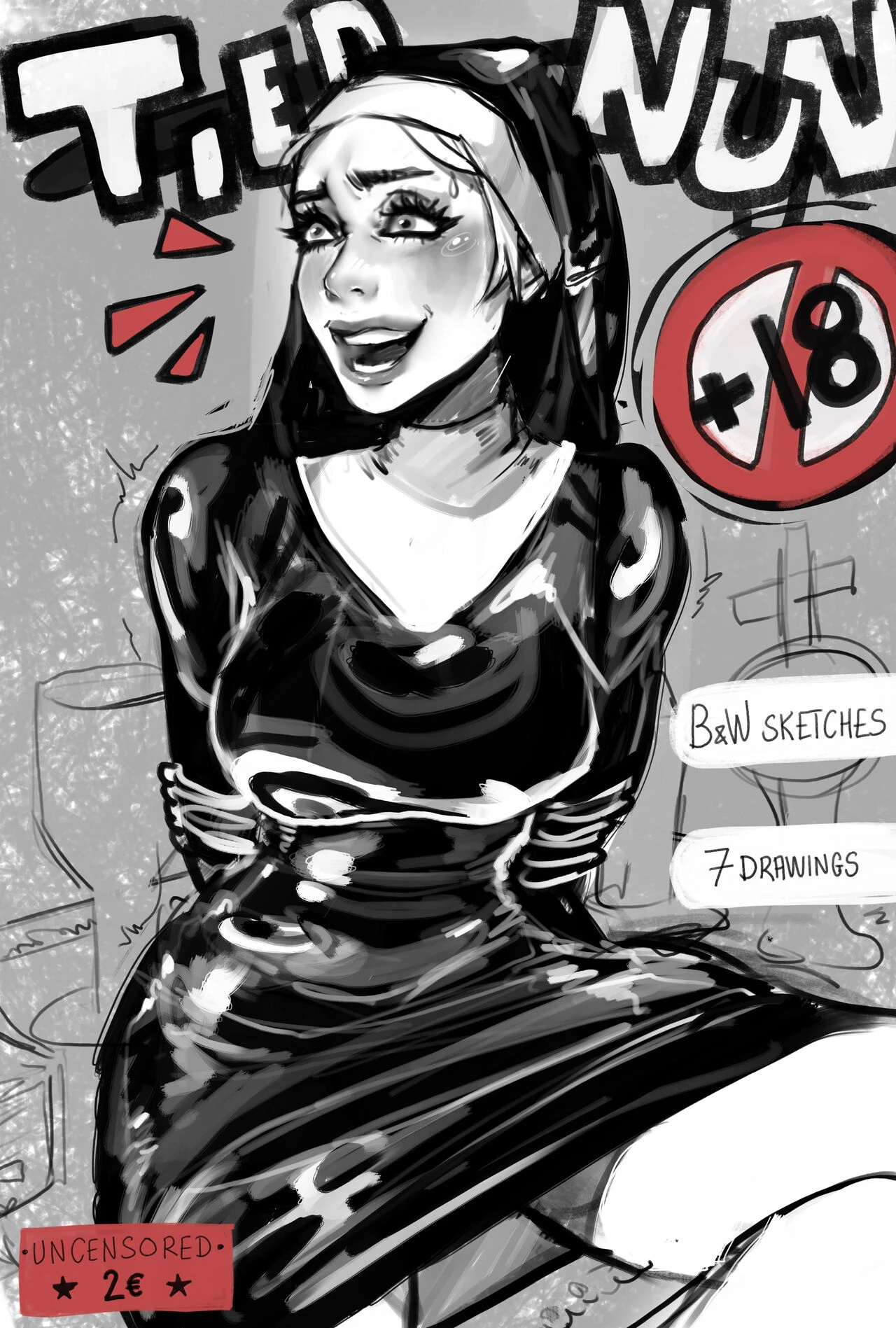 Tied Nun porn comic picture 1