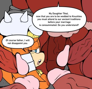 Tikal's wedding preparations porn comic picture 1