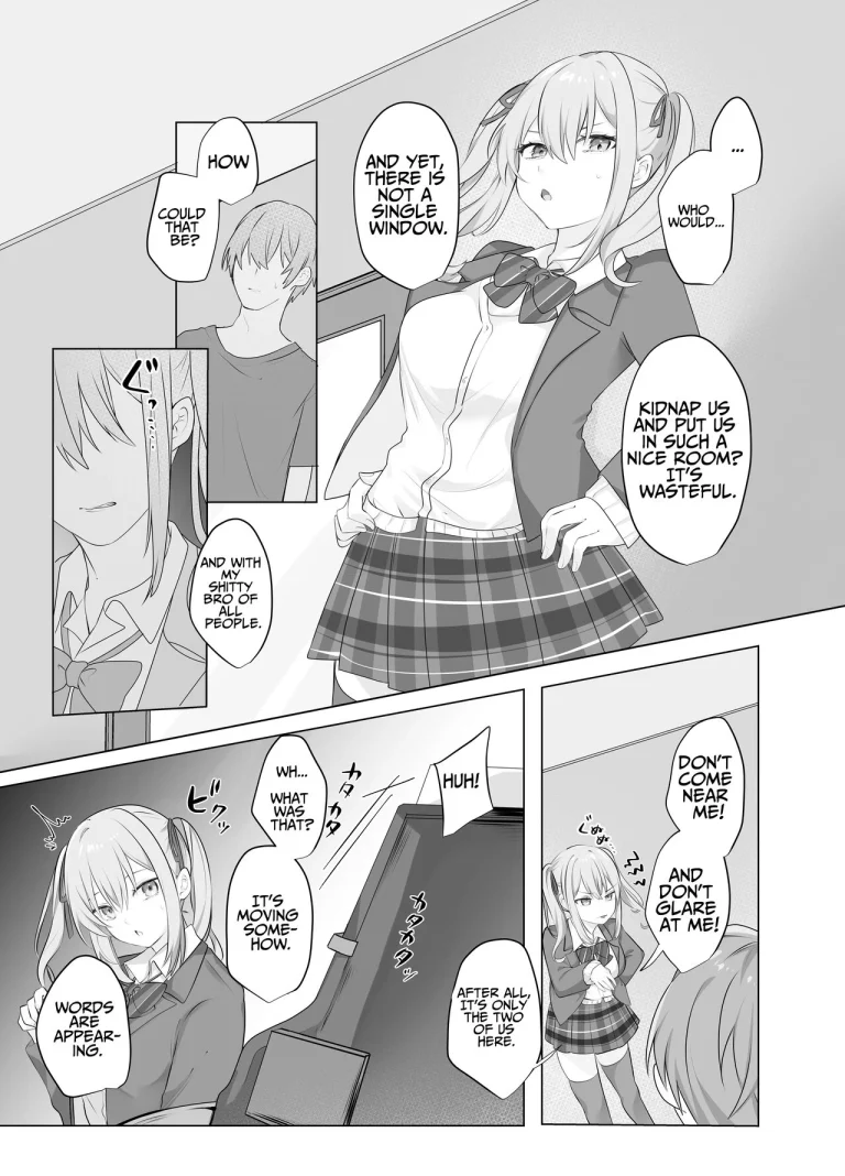 Trapped in a Sex-locked Room with your Bitchy Little Sister | Sex Shinai to Derarenai Heya ni Naka no Warui Imouto to Tojikomerareru porn comic picture 6