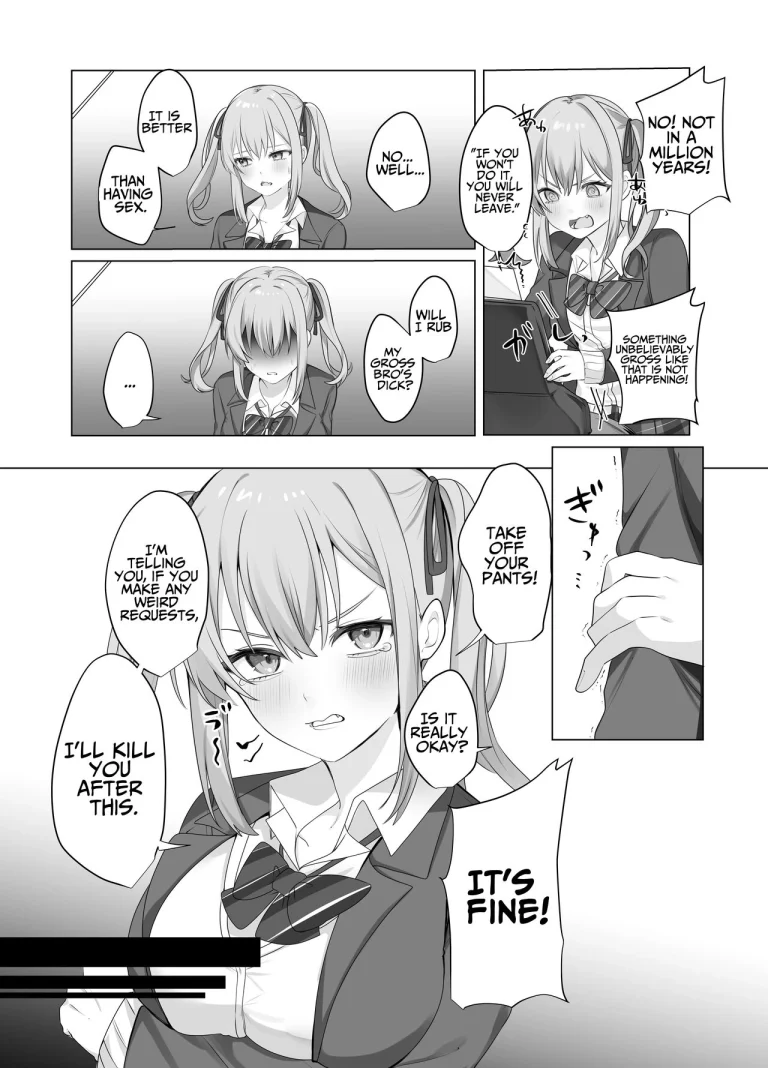 Trapped in a Sex-locked Room with your Bitchy Little Sister | Sex Shinai to Derarenai Heya ni Naka no Warui Imouto to Tojikomerareru porn comic picture 8
