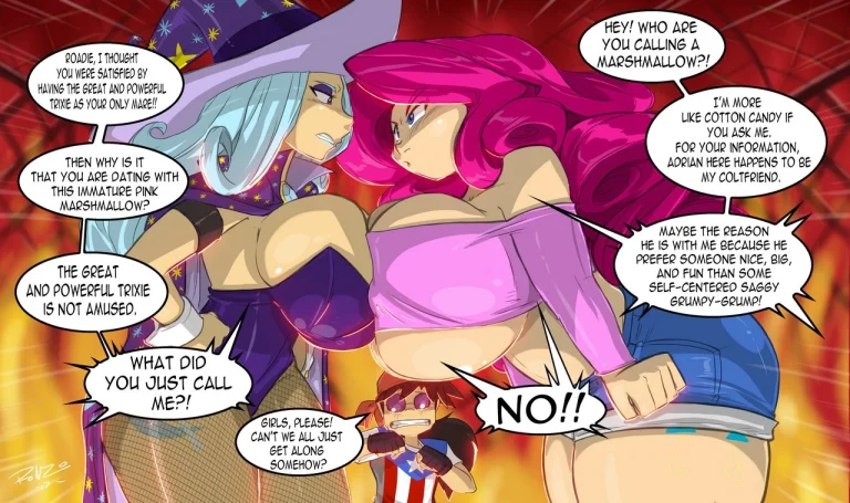 Trixie vs Pinkie Pie porn comic picture 1