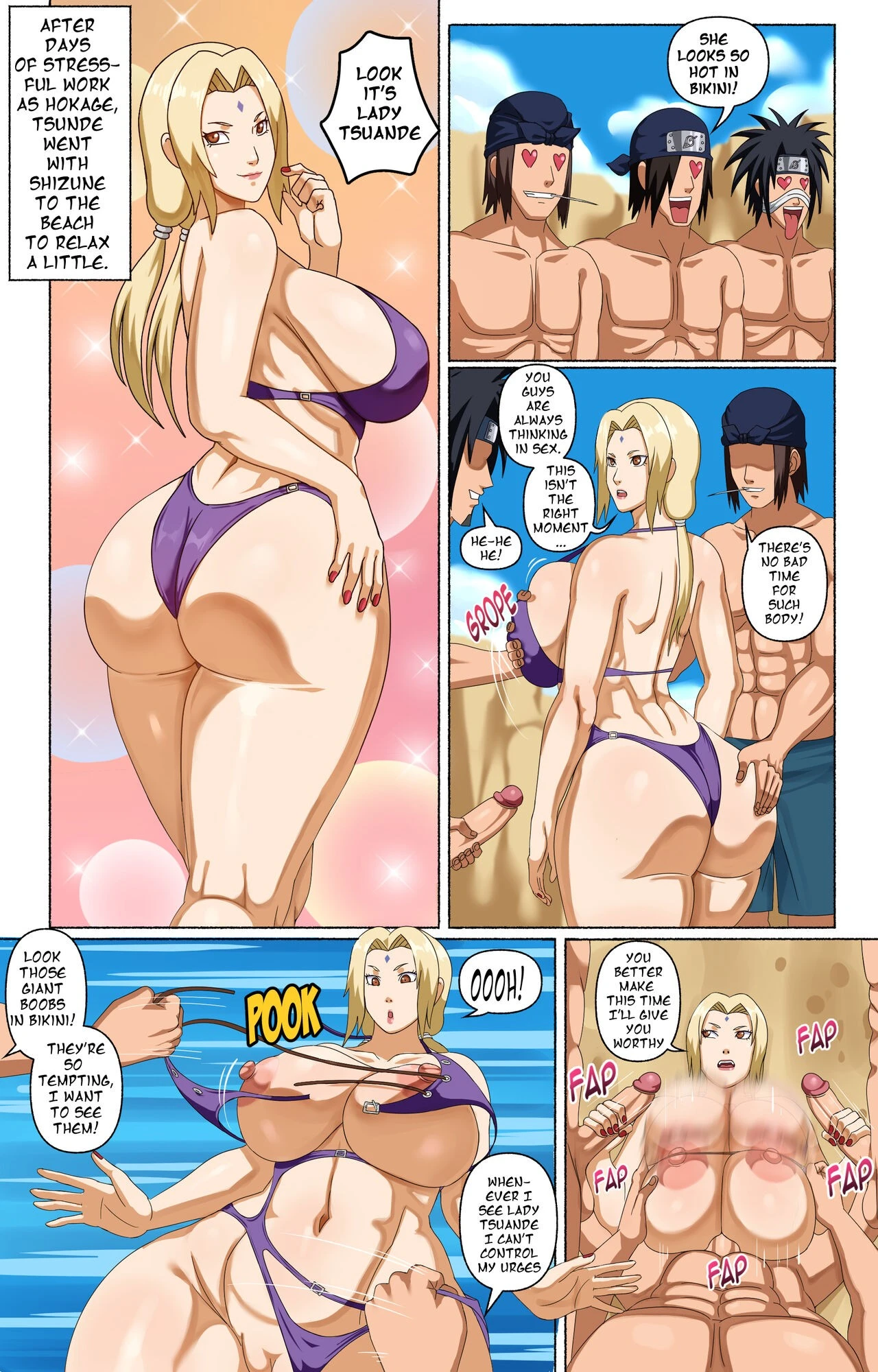 Tsunade and her Assistants porn comic picture 19