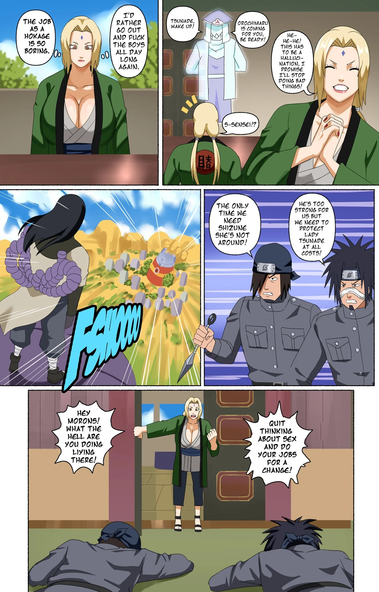 Tsunade and her Assistants porn comic picture 23