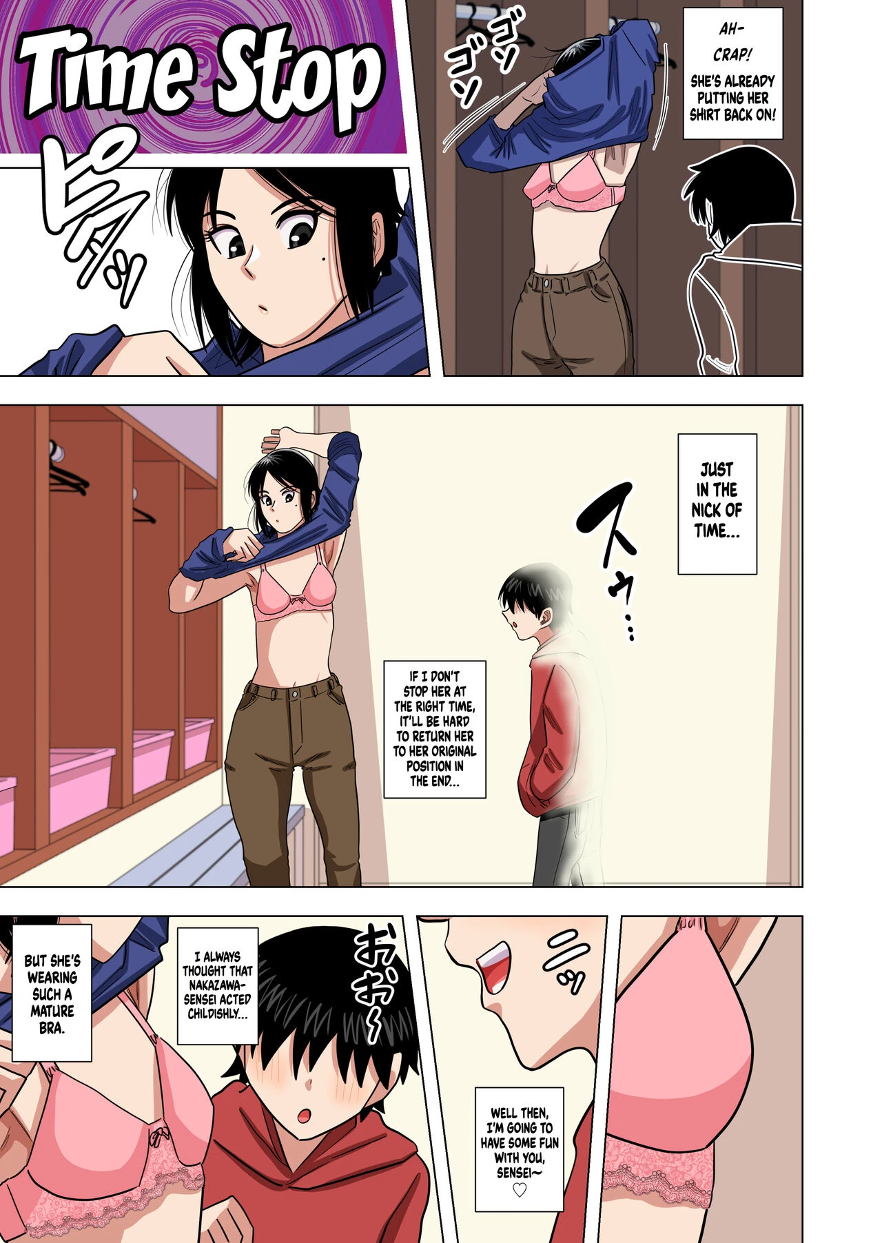 Using Abilities like Hypnosis, Invisibility & Time Stop on my Elementary School Homeroom Teacher porn comic picture 16