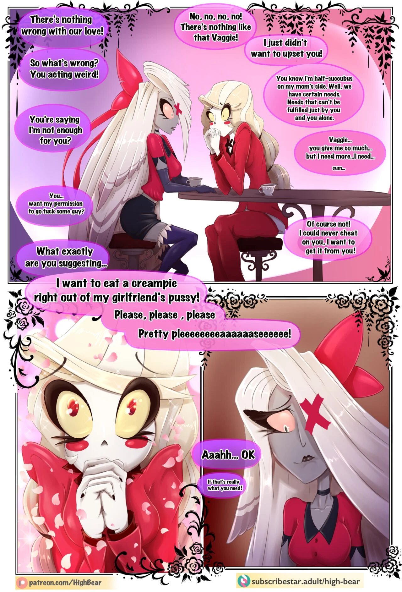 Vaggie gets what Charlie needs ( porn comic picture 1