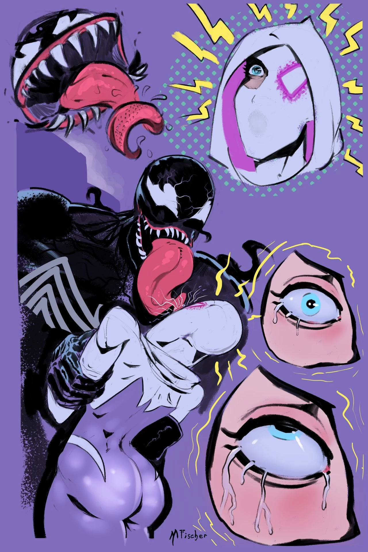 Venom's Kiss - Spider-Gwen vs Venom porn comic picture 2