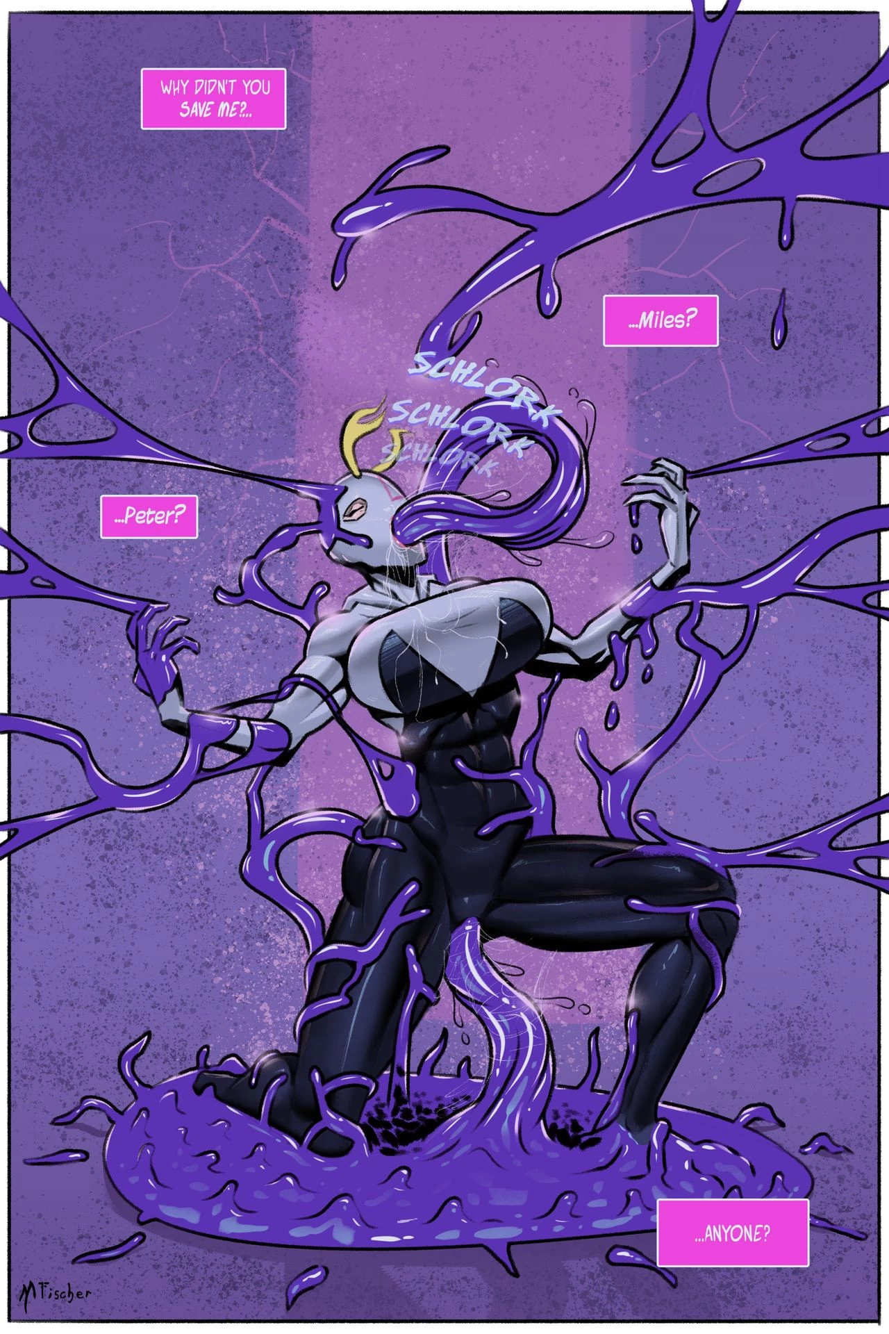 Venom's Kiss - Spider-Gwen vs Venom porn comic picture 27