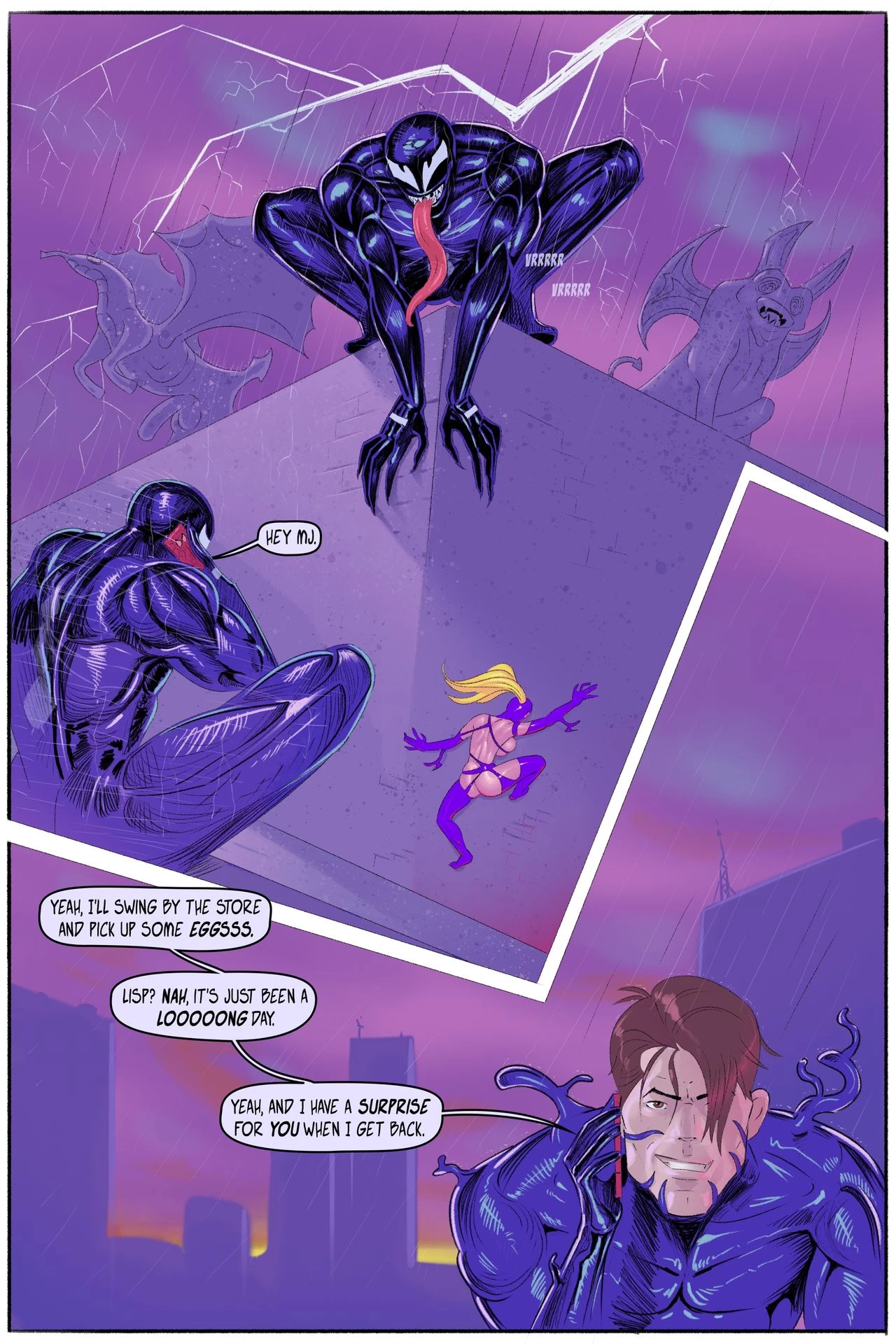 Venom's Kiss - Spider-Gwen vs Venom porn comic picture 34