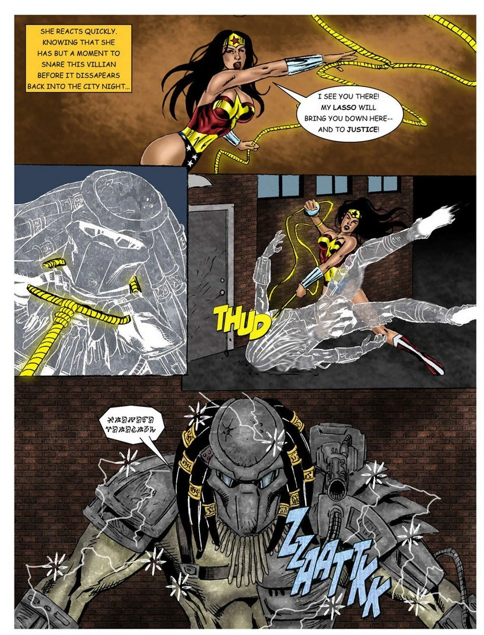 WonderWoman - In The Clutches Of The Predator Part 1 porn comic picture 13