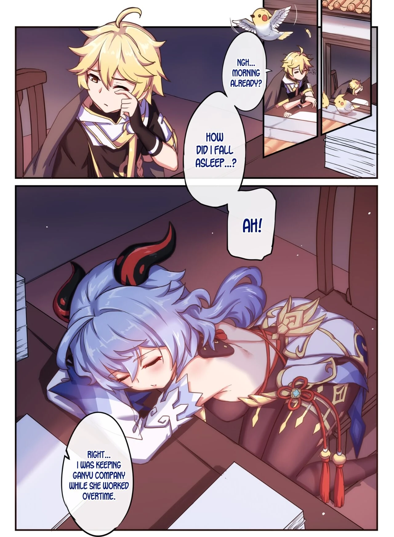 Working Overtime With Ganyu porn comic picture 1