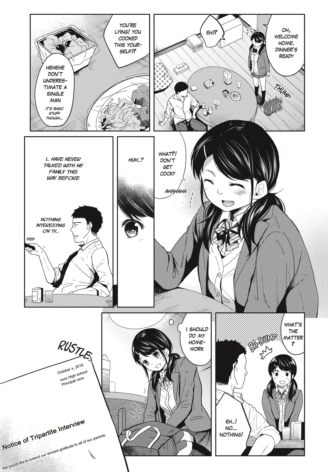 1 Room Apartment + Highschool Girl Suddenly Living Together? Close Contact!? First Sex!!? Ch 2 porn comic picture 4