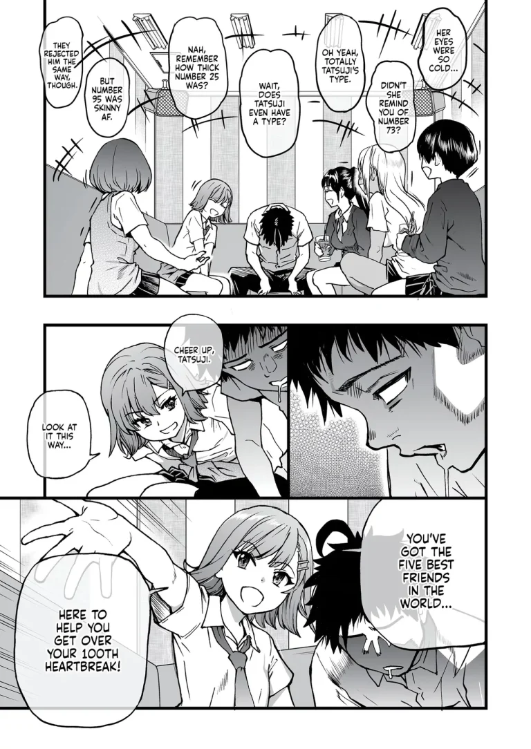 100-Kai Furareta Zetsubou-teki ni Motenai Ore o Awarenda Kareshi Ari Onna Tomodachi ga Nandemo Eroi Koto Yarasete Kureta!! porn comic picture 8