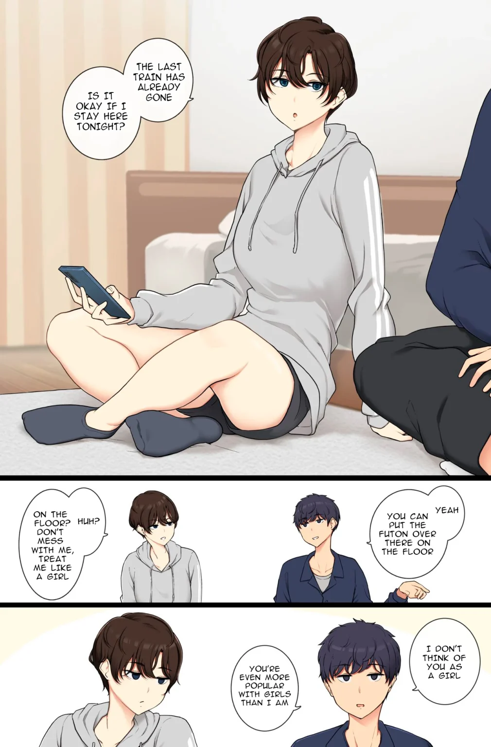 A boyish girl who will show you that she is female if you don't treat her like one | Onnanoko Atsukai Shinai to Mesu Dearu Koto o Wakarasetekuru Boyish Joshi porn comic picture 1