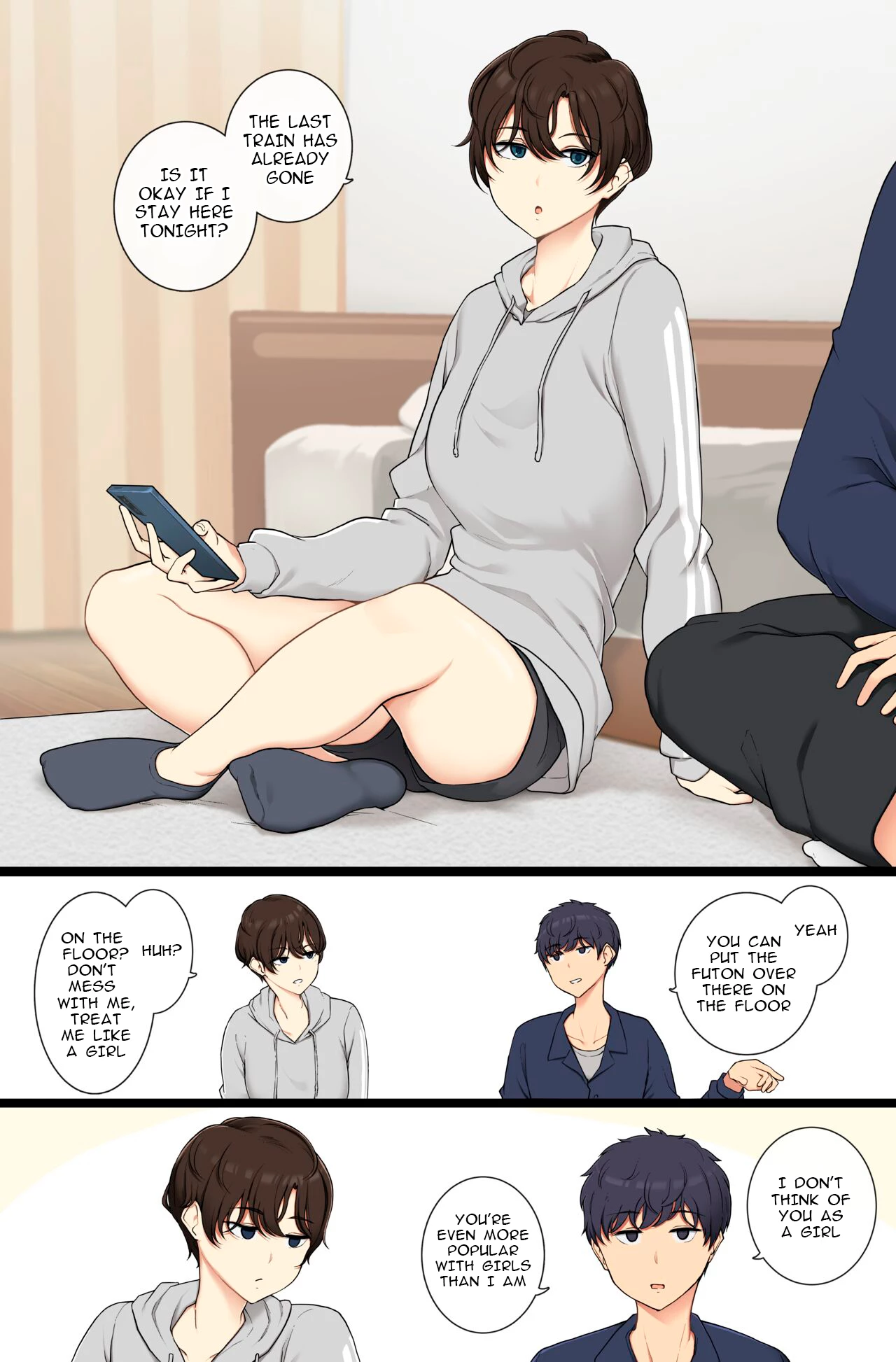 A boyish girl who will show you that she is female if you don't treat her like one | Onnanoko Atsukai Shinai to Mesu Dearu Koto o Wakarasetekuru Boyish Joshi porn comic picture 1