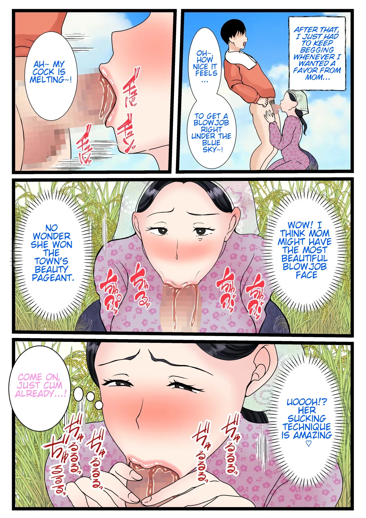 A country mother who makes her son horny. ~My mother's pussy is so erotic, I love it~| Musuko o Muramura Saseru Inaka no Okaa-san ~Haha no Furusato Manko wa Attakai~ porn comic picture 22