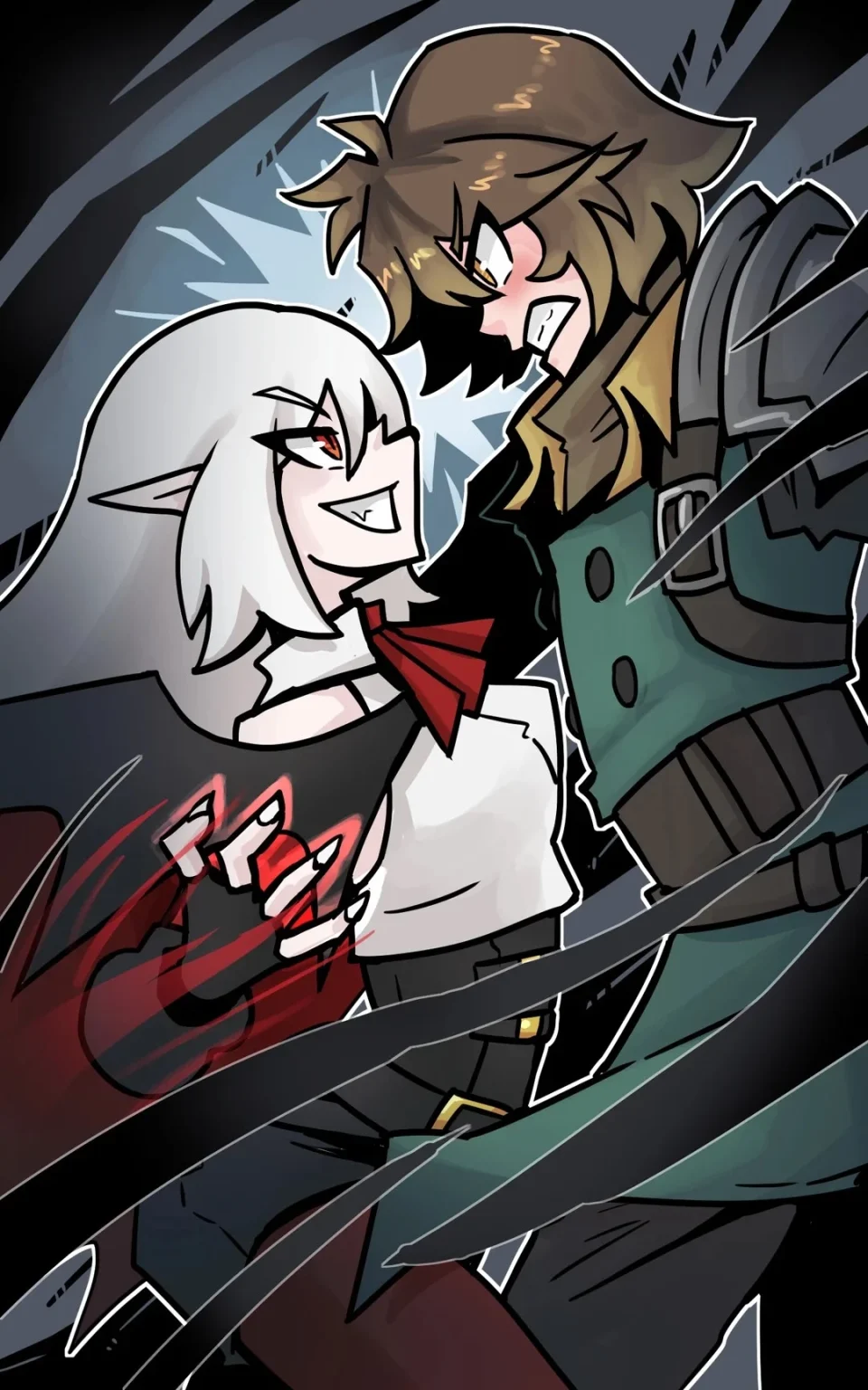 A fight between vampire and vampire hunter porn comic picture 1