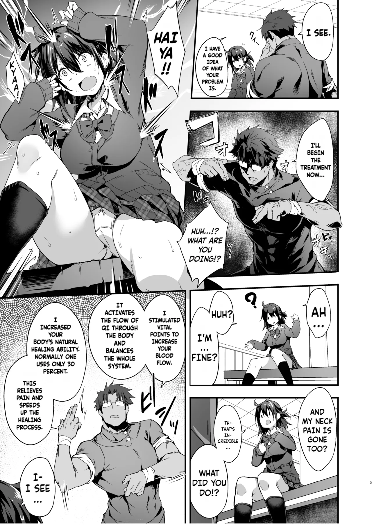 A highschool girl's erogenous zones get turned up to max by acupressure | Hikou Seitai de Seikando MAX Shijutsu Sarechau JK porn comic picture 6