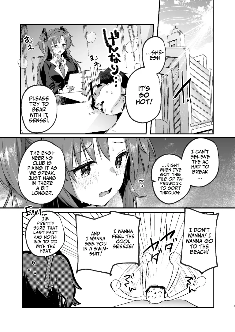A Midsummer's Steamy Sex Session | Yuuka to Midsummer no Asedaku Office SEX porn comic picture 3