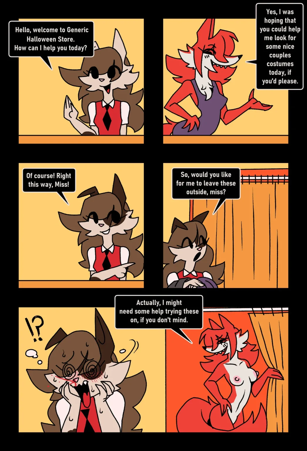 Akki the Halloween Store Worker! porn comic picture 1