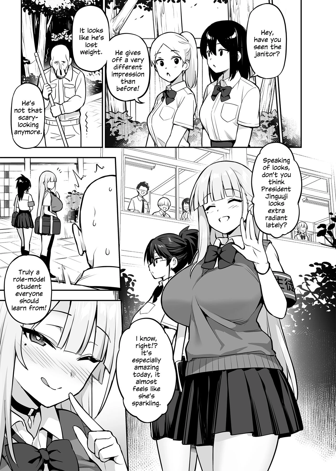 Akogare no Seitokaichou ga Kyonyuu Sugiru Ken porn comic picture 40