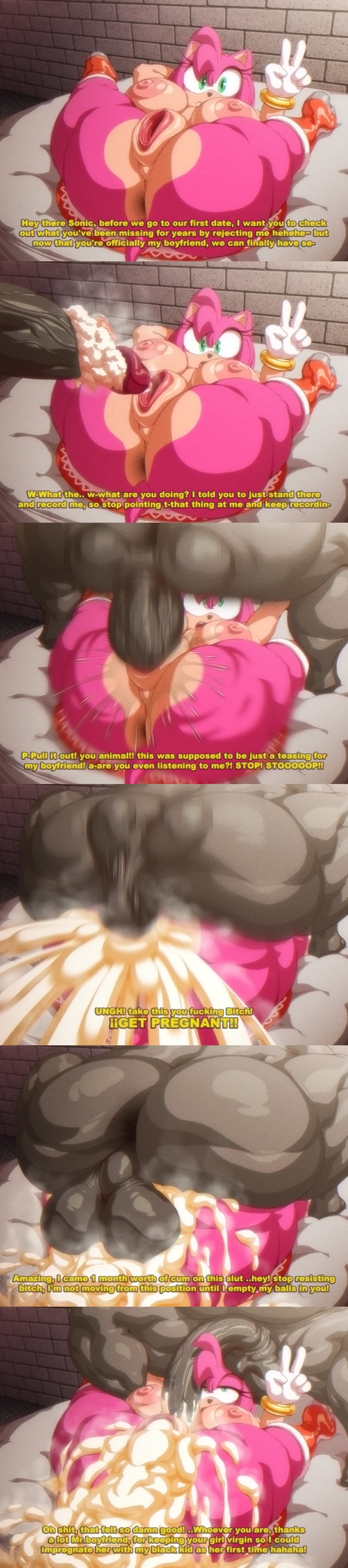 Amy rose Was Planning to Record a video for Sonic for rejecting her but it want wrong porn comic picture 8
