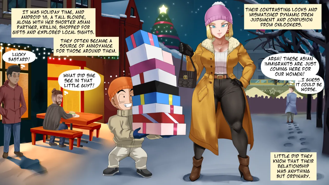 Android 18 Christmas porn comic picture 1